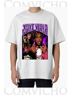 Comvicho Unisex Juıce Vrld V6 Tasarım Baskılı Oversize Tişört
