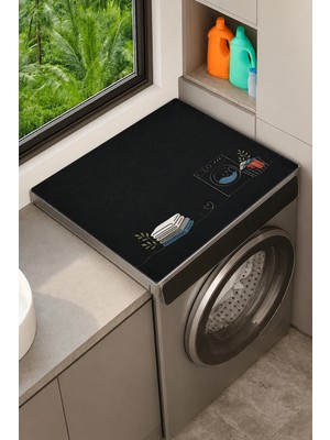 Valerine Life Çamaşır Kurutma Makinesi Üstü Düzenleyici Matı Sıvı Geçirmez Örtü Aşk ile Temizlik
