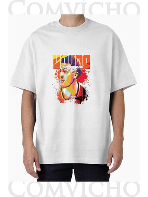 Comvicho Unisex Young V1 Tasarım Baskılı Oversize Tişört