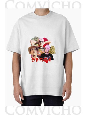 Comvicho Unisex Celebs V1 Tasarım Baskılı Oversize Tişört