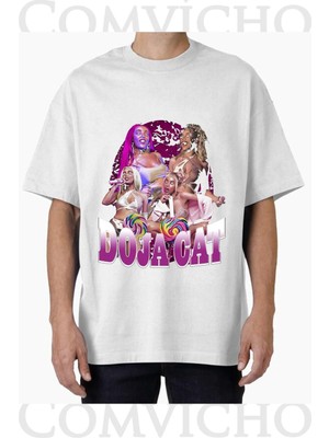Comvicho Unisex Doja Cat V1 Tasarım Baskılı Oversize Tişört