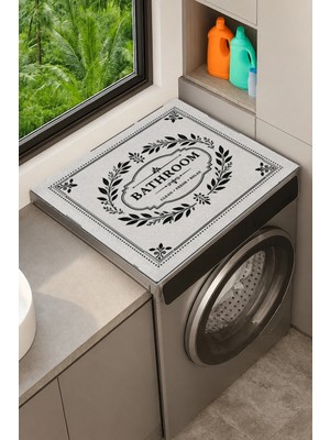 Valerine Life Çamaşır Kurutma Makinesi Üstü Düzenleyici Matı Sıvı Geçirmez Örtü Botanik Bathroom