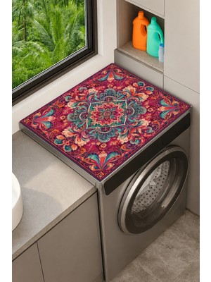 Valerine Life Çamaşır Kurutma Makinesi Üstü Düzenleyici Matı Sıvı Geçirmez Örtü Mercan Barok
