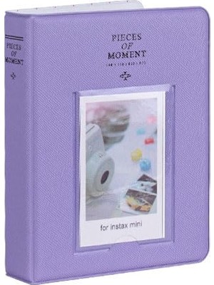 1001 Instax Moment Polakart Fotoğraf Albümü - 65 Kapasite - 6x9 Ebat (Mor)