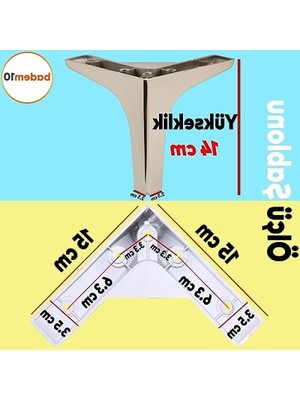Esranın Dünyası 4 Adet Krom Ayaklı Lüks Mobilya Kanepe Sehpa Tv Ünitesi Koltuk Ayağı