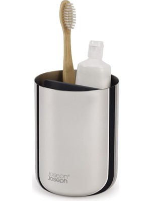 Joseph Joseph - Lüks Paslanmaz Çelik Diş Fırçası Tutucu Caddy Banyo Depolama, Standart Çelik