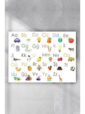 Esranın Dünyası (PSTER8920) Türkçe Alfabe Eğitim Posteri (50X70CM)