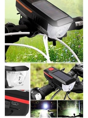 Esranın Dünyası Elektriksiz Şarjlı Bisiklet Farı ve Korna Seti, Uzun Mesafe Kullanım Için Uygun