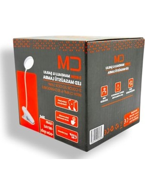 Esranın Dünyası USB Şarjlı Mandallı LED Masa Lambası, 3 Işık Modu