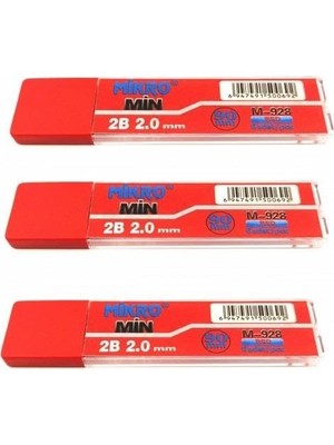Esranın Dünyası Kalem Ucu 2.0mm 2b Mikro 2b Kalem Ucu 2mm Kırmızı 3 Adet