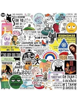 Esranın Dünyası 50'li Çizgi Film Sticker Seti, Laptop ve Tablet Için