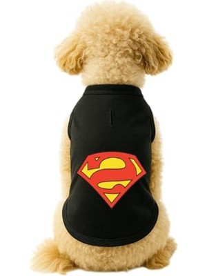 Esranın Dünyası Siyah Superman Atlet Kedi ve Köpek Kıyafeti, S Beden
