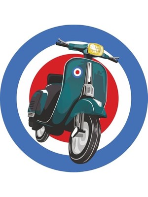 Esranın Dünyası Sticker Usta Vespa Sticker 00022 Renkli 8 x 8 cm