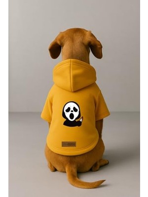 Esranın Dünyası Baskılı Içi Polarlı Köpek ve Kedi Kıyafeti & Elbisesi - Sarı Renk Kapüşonlu Hoodie B9A84 Xs