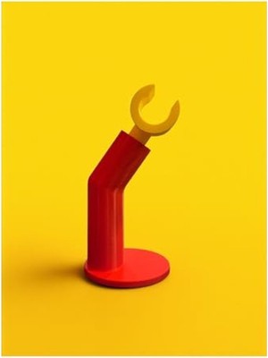 Esranın Dünyası Kırmızı Renkli Dekoratif Kulaklık Standı 10X10 cm Boyut