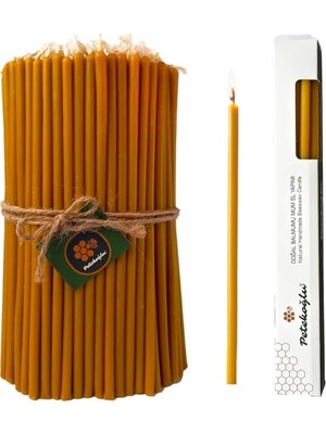 Esranın Dünyası Petekoğlu 15 Adet Sarı Balmumu Mum (Beeswax Candle) Ince Uzun Dilek Pasta Nişan Düğün Ritüel Mumu          [enerji Sınıfı A+++]