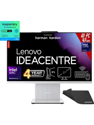 Lenovo Ideacentre 27ILL11 Intel Core Ultra 7-256V 16GB 512GB SSD 27" Fhd W11P All In One Bilgisayar - Lenovo Mouse Pad / 1 Yıl Kaspersky Yazılım Koruma Wz7