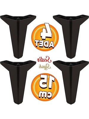 Esranın Dünyası 15 cm Siyah Plastik Koltuk Ayak Seti (4 Adet)