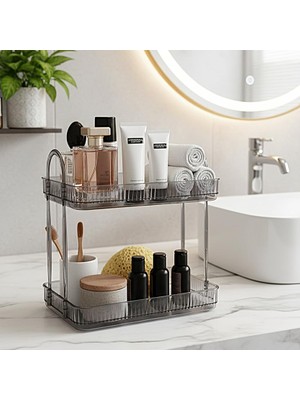 Esranın Dünyası Banyo Düzenleyici Organizer Banyo Rafı (Duman Gri)