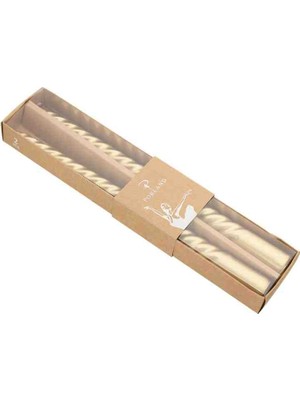 Porland Şamdan Mum Metalik Burgu Gold 2li 25CM