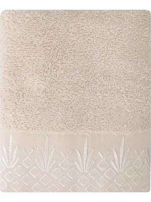 Porland Sty Barra Gri Nakışlı Havlu 50X90