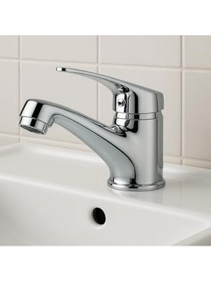 Esranın Dünyası Sabit Banyo Lavabo Bataryası, Gümüş, Ayarlanabilir Çıkış Ucu