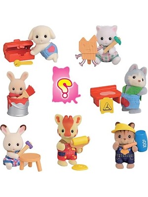 Esranın Dünyası Bebek Minifigür Minik Ustalar Serisi, Çok Renkli, Plastik, Inşaat Temalı, Sylvanian Families