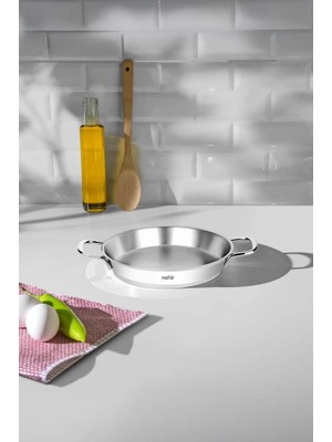 Nehir Silver Çelik Italyan Omlet Sahan 18 cm Kapaksız