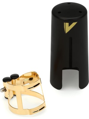 Vandoren LC56DP M/o Ligatür ve Soprano Saksafon Için Plastik Kapak; Yaldızlı Kaplama