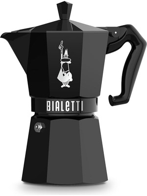 Bialetti - Exclusive: 6 Cups Ocak Üstü Espresso Pişirici - 270ML - Siyah Renk - Alüminyum Gövde - Pa
