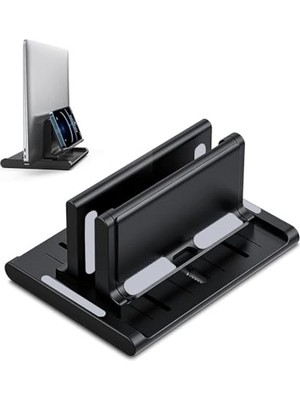 Esranın Dünyası Dikey Laptop Standı, Çok Amaçlı Telefon Tutuculu, Siyah