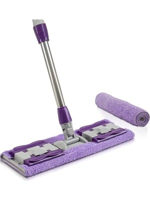 Esranın Dünyası Orret Home Yedek Mikrofiber Bezli Mandallı Mop, Sıkıştırmalı, Uzayabilir Teleskopik Saplı, 360 Derece Dönebilir Zemin ve Duvar Temizlik Mopu