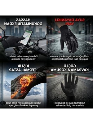 Esranın Dünyası Kışlık Motosiklet Eldiveni - Rüzgar ve Soğuk Koruma