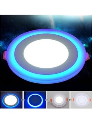 Esranın Dünyası Çift Renkli 3+3 Watt LED Panel Tavan Spot Lambası - Mavi-Beyaz