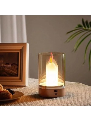 Esranın Dünyası Hareket Sensörlü Şarjlı Masa Lambası, Mum Efektli, Modern Tasarım