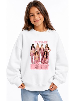 Fasardi Manifest Girls M6NIFESTGIRLS Baskılı Oversize Şardonsuz Uzun Kollu Kız Çocuk Sweatshirt