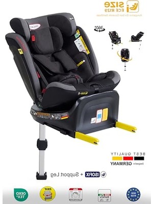 Esranın Dünyası 0-36 kg Uyumlu 360° Dönebilir Isofix Oto Koltuğu, 40-150 cm