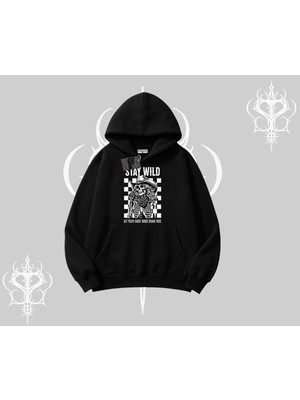 Tarzsokak Kapşonlu Sweatshirt Stay Wild Rock Spirit Urban Riot