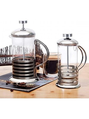 Paslanmaz Çelik Gövdeli French Press Kahve ve Çay Demleme Aparatı