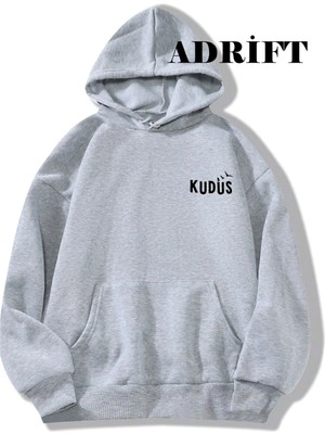 Tarzsokak Unisex Kudüssweatshirt Hoodie Kapşonlu Gri
