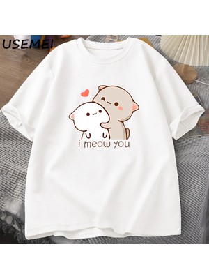 Tarzsokak Komik Kedi Baskılı Tişört Sevimli Bubu Dudu Tshirt Yaz Pamuk Kısa Kollu Teekadın Erke 2914