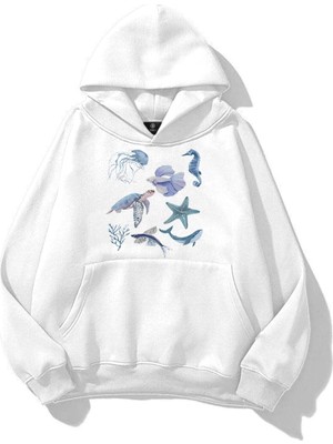 Tarzsokak Kadın Sea Elements Sweatshirt Beyaz