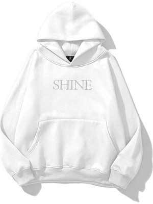Tarzsokak Kadın Shine Taş Baskılı Sweatshirt Beyaz