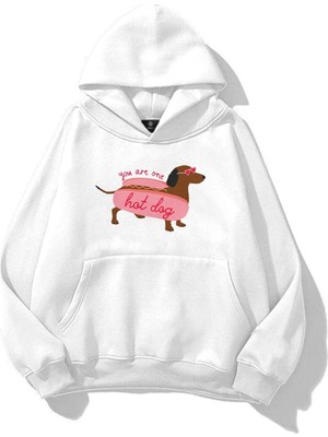 Tarzsokak Kadın Hotdog Sweatshirt Beyaz