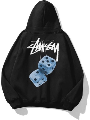 Tarzsokak Unisex Stüssy Zar Sweatshirt Siyah