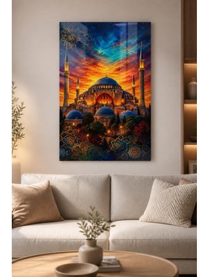 Mythog Ayasofya Camii Baskılı Cam Tablo – Uv Baskı Dini Dekoratif Duvar Tablosu
