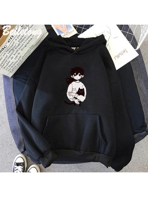 Tarzsokak Siyah Omorı Sunny ve Mewo Kawaii Hoodie Merch Modauzun Kollu