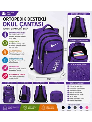Trendol Fashion Life Ortopedik Okul Çantası 3 Bölmeli Ergonomik Sırt Destekli Geniş Hacimli Çocuk Sırt Çantası