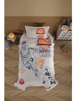 Denizli Çeyiz Clasy Tek Kişilik 4 Mevsim Kapitone Nevresim Seti Basketball