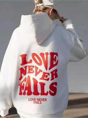 Tarzsokak Unisex Love Never Fails Sweatshirt Beyaz